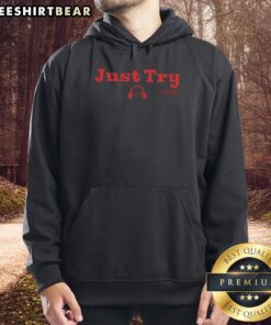 Alt Text: Nice Scott Van Pelt Just Try Signature Hoodie in black, showcasing a stylish design and comfortable fit.