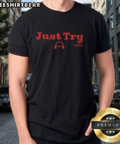 Nice Scott Van Pelt Just Try Signature T-Shirt featuring a bold design, perfect for sports fans and casual wear.