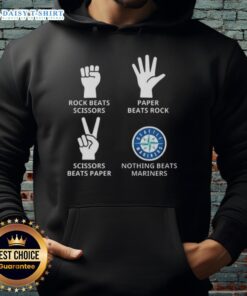 Seattle Mariners hoodie featuring 'Nothing Beats Rock, Paper, Scissors' design, perfect for fans and casual wear.