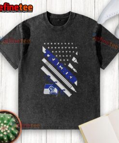 Nice Seattle Seahawks football teacher t-shirt with American flag design, perfect for fans and casual wear.