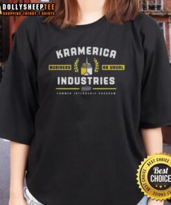 Ladies tee featuring 'Kramerica Industries Business As Usual Summer Internship Program' design from Seinfeld.