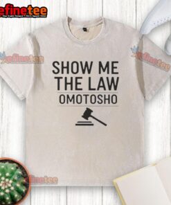 Nice Show Me The Law Omotosho washed t-shirt featuring bold graphic design and comfortable fit for casual wear.
