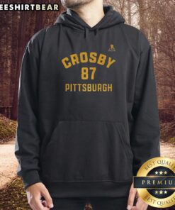 Sidney Crosby Pittsburgh Penguins hoodie featuring name and number 87, perfect for ice hockey fans.