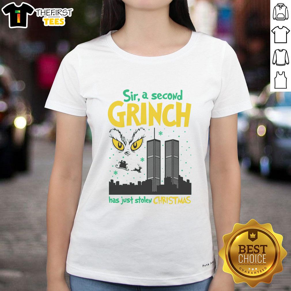 nice-sir-a-second-grinch-has-just-stolen-christmas-ladies-tee Nice Sir, A Second Grinch Has Just Stolen Christmas ladies tee featuring festive Grinch design for holiday cheer.