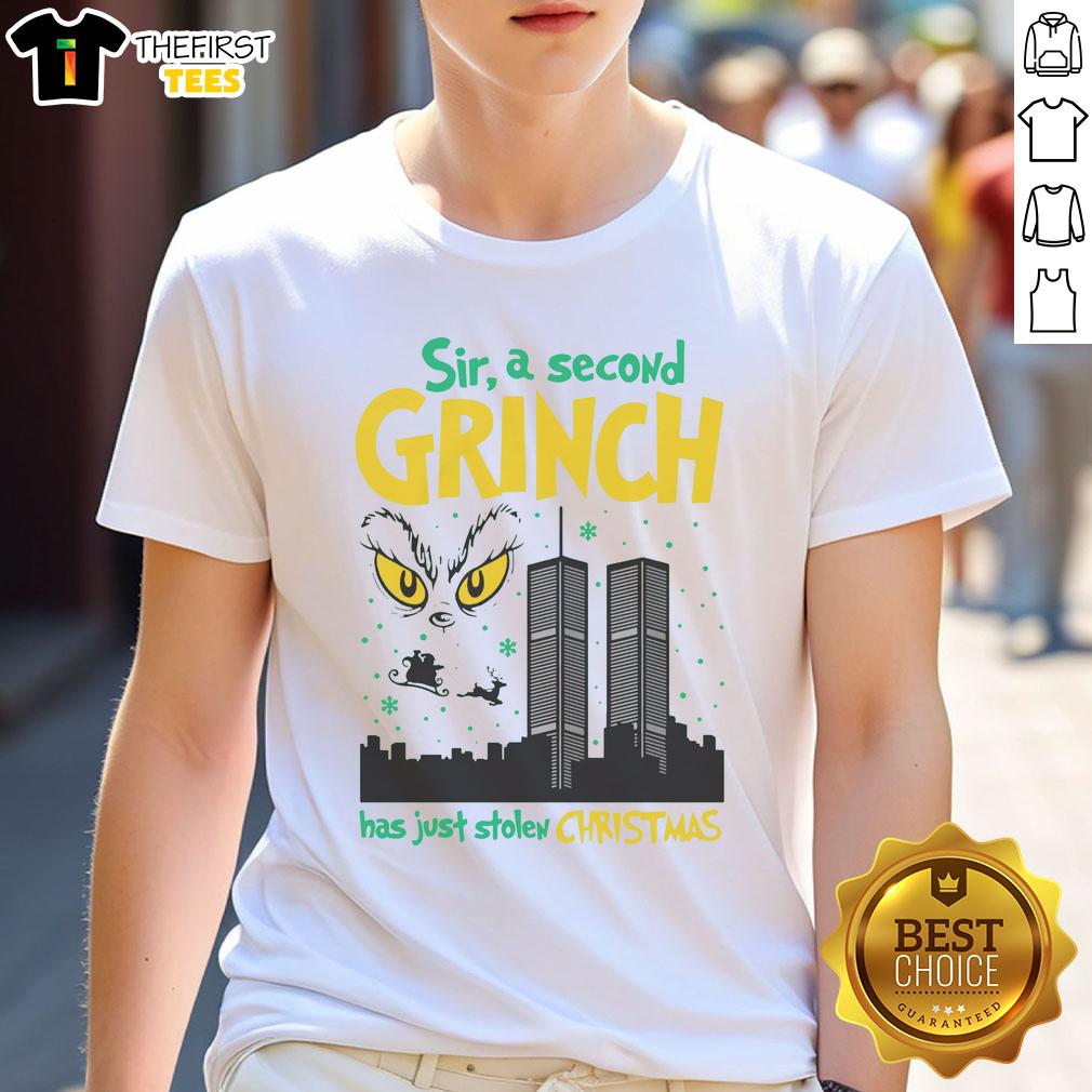 nice-sir-a-second-grinch-has-just-stolen-christmas-t-shirt Funny Nice Sir A Second Grinch Has Just Stolen Christmas T-Shirt design featuring a playful Grinch illustration.
