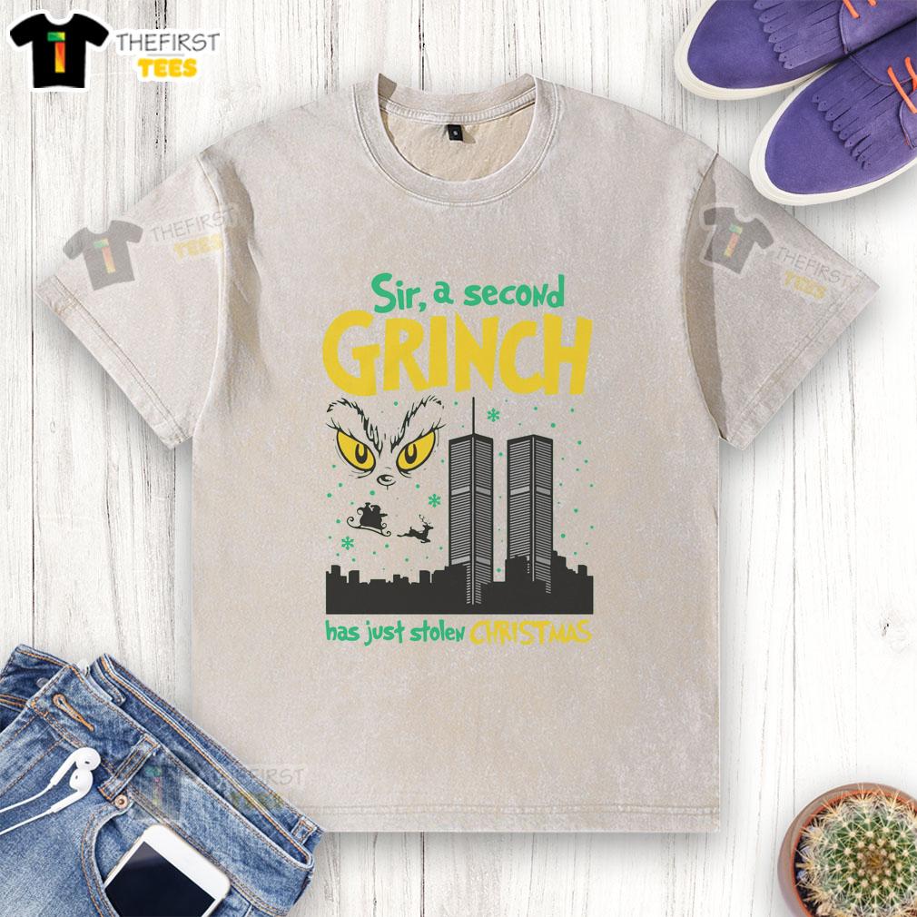 nice-sir-a-second-grinch-has-just-stolen-christmas-washed-t-shirt Alt Text: Funny Nice Sir A Second Grinch Has Just Stolen Christmas washed t-shirt featuring a festive Grinch design.