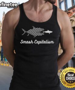 Nice Smash Capitalism Fish Tank Top featuring a bold graphic design, perfect for casual wear and expressing individuality.