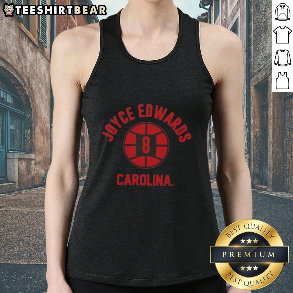 nice-south-carolina-basketball-joyce-edwards-name-pose-tank-top Joyce Edwards poses in a stylish tank top, showcasing South Carolina basketball pride in a vibrant setting.