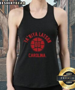 Taniya Latson poses in a tank top, showcasing her love for South Carolina basketball in this vibrant image.