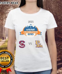 Alt Text: Ladies' tee featuring Nice South Carolina State Bulldogs vs Prairie View AM Panthers logo for the 2025 Celebration Bowl.