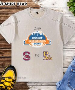 2025 Celebration Bowl washed t-shirt featuring Nice South Carolina State Bulldogs vs Prairie View A&M Panthers design.