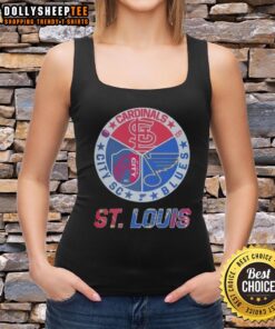 Stylish St. Louis Cardinals and Blues tank top showcasing St. Louis City SC design, perfect for sports fans.