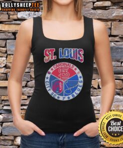 Stylish tank top featuring St. Louis Cardinals and St. Louis Blues designs, perfect for fans in St. Louis City, SC.
