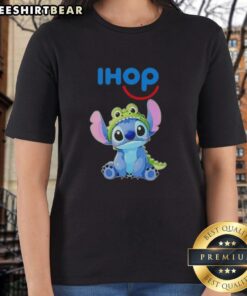 Nice Stitch Cosplay Crocodile x IHOP Ladies Tee featuring vibrant colors and playful design, perfect for fans and collectors.