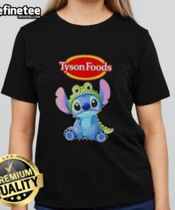 Nice Stitch Cosplay featuring Crocodile and Tyson Foods Ladies Tee, showcasing vibrant colors and detailed design.