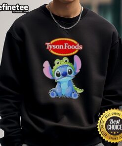 Nice Stitch Cosplay with Crocodile X Tyson Foods Sweatshirt showcasing vibrant colors and unique design.