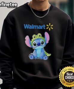 Nice Stitch Cosplay featuring a Crocodile X Walmart sweatshirt, showcasing vibrant colors and playful design.