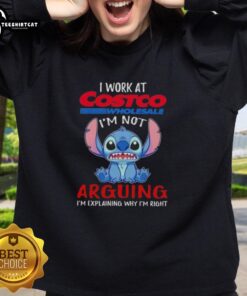 Cozy 'I'm Not Arguing, I'm Explaining' sweatshirt from Nice Stitch, perfect for Costco Wholesale fans and casual wear.