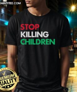Nice Stop Killing Children T-Shirt featuring a bold anti-violence message, perfect for raising awareness and promoting peace.