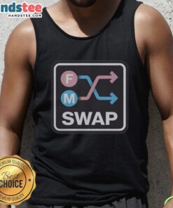 Stylish Nice Swap FM logo tank top featuring a bold design, perfect for casual wear and music enthusiasts.