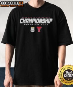 Texas Tech 2025 Big 12 Championship Wreck 'Em Tech T-Shirt featuring team colors and logo, perfect for fans.