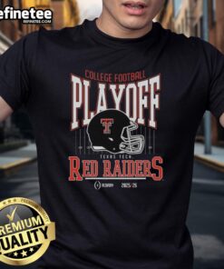 Alt Text: Texas Tech Red Raiders College Football Playoff 2025-26 T-Shirt featuring team colors and logo, perfect for fans.