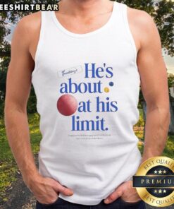 Man wearing Nice The Chair Company tank top, expressing frustration, emphasizes 'He's at his limit' message.