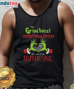 Nice The Grinchiest Correctional Officer tank top showcasing a humorous design, perfect for quirky fashion lovers.