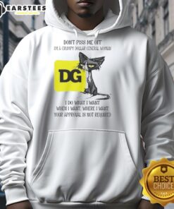 Grumpy cat in a hoodie with text I'm a Grumpy Dollar General Woman showcasing a funny, tired expression.