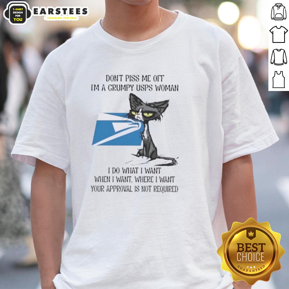 nice-tired-cat-dont-piss-me-off-im-a-grumpy-usps-woman-i-do-what-i-want-when-i-want-t-shirt Grumpy USPS woman t-shirt featuring a tired cat design with the slogan 'Dont Piss Me Off, I Do What I Want'.