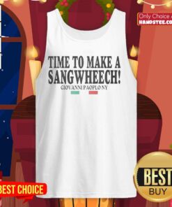 Stylish Giovanni Paolo NY tank top featuring 'Nice Top Time to Make a Sangwheech' design, perfect for casual outings.