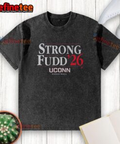 Nice UConn Basketball Strong Fudd 26 Washed T-Shirt featuring a vintage design and comfortable fit for fans.