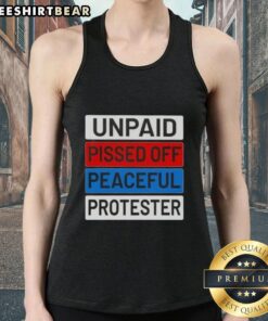 Nice unpaid peaceful protester wearing a tank top with a bold message, symbolizing activism and social justice.