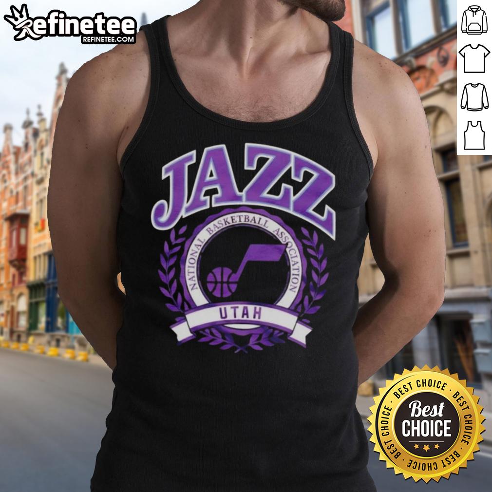nice-utah-jazz-national-basketball-association-crest-tank-top Stylish Nice Utah Jazz National Basketball Association crest tank top featuring vibrant team colors and logo design.