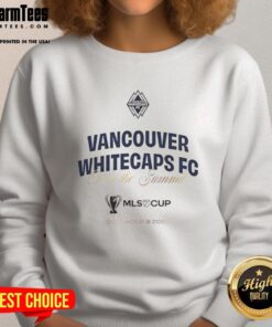 Vancouver Whitecaps FC 'Own the Summit' 2025 sweatshirt showcasing team pride and stylish design for fans.