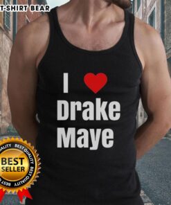Alt Text: Nice Will Campbell wearing an I Love Drake Maye tank top, showcasing fan pride and stylish summer apparel.