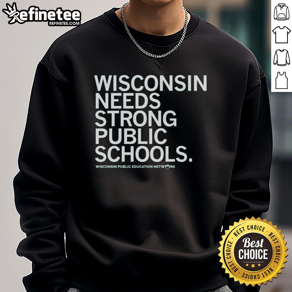 nice-wisconsin-needs-strong-public-schools-sweatshirt Nice Wisconsin Needs Strong Public Schools Sweatshirt in navy blue, promoting education support and community pride.