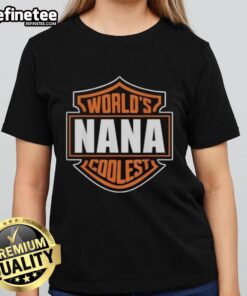 Matching family reunion ladies tee featuring 'Nice World's Coolest Nana' design, perfect for family gatherings and celebrations.