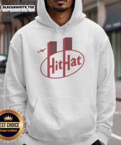 Funny KitKat Hit Hat Twin Towers Incident 9/11 meme hoodie featuring a humorous design related to iconic events.