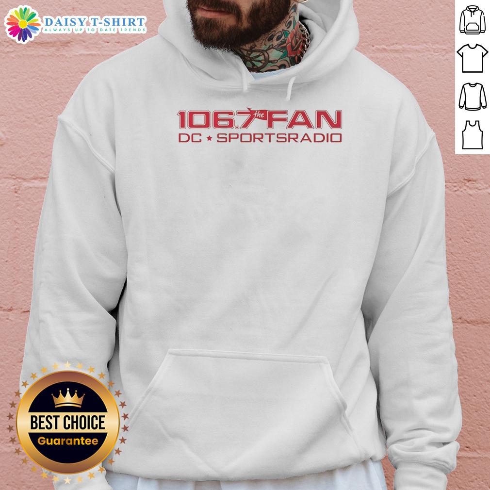 Official 106.7 The Fan Dc Sports Radio Logo Hoodie Official 106.7 The Fan DC Sports Radio logo hoodie showcasing vibrant design for sports fans.