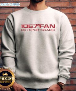 Alt Text: Official 106.7 The Fan DC Sports Radio logo sweatshirt featuring a bold design, perfect for sports fans.