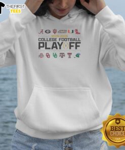 Alt Text: 2025-2026 College Football Playoffs 12 Team Hoodie in navy blue with logo, perfect for fans and game day wear.