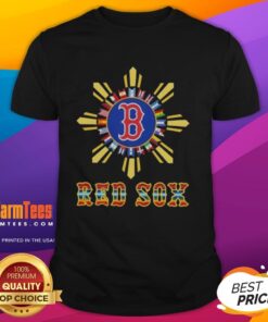 Official 2025 Boston Red Sox Baseball X Hispanic T-Shirt featuring vibrant graphics and team colors, perfect for fans.