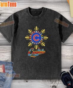 Official 2025 Chicago Cubs Baseball X Hispanic washed t-shirt featuring vibrant colors and unique design for fans.