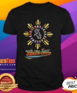 Official 2025 Chicago White Sox Baseball X Hispanic T-Shirt featuring a stylish design and team logo, perfect for fans.