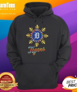 Official 2025 Detroit Tigers Baseball X Hispanic hoodie featuring vibrant colors and team logo, perfect for fans.