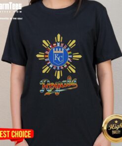 Official 2025 Kansas City Royals Baseball X Hispanic Ladies Tee featuring vibrant team colors and stylish design.