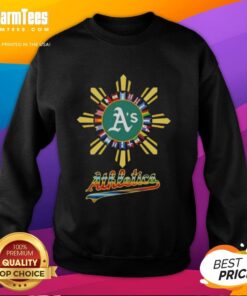 Official 2025 Oakland Athletics Baseball X Hispanic sweatshirt featuring team logo and vibrant design for fans.
