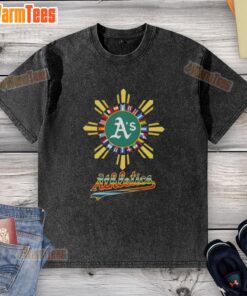Official 2025 Oakland Athletics Baseball X Hispanic Washed T-Shirt in vibrant colors, perfect for fans and casual wear.