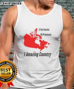 Canada map tank top featuring 3 territories and 10 provinces, perfect for showcasing national pride and geography.